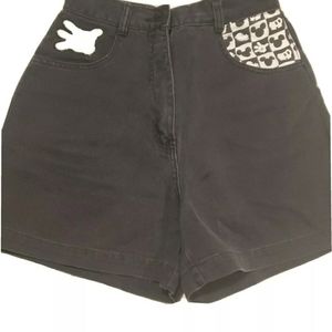 Donnkenny Disney Mickey Mouse Shorts. BLACK JEAN. Size 7/8. High waisted.